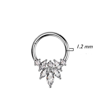 Ring Flowers Zirconia Clicker