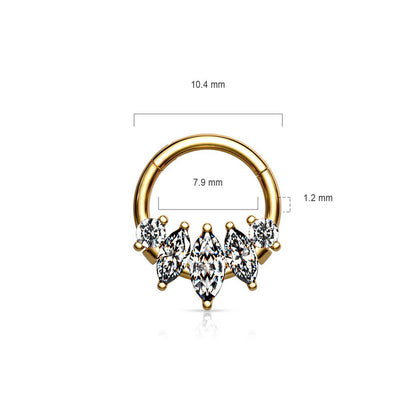 Anillo 5 Circonitas talla Marquesa Clicker