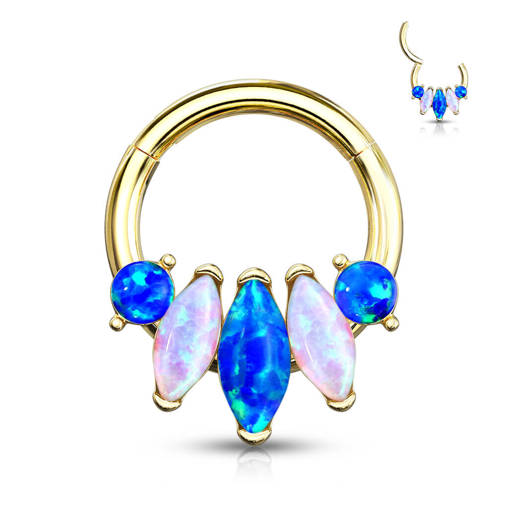 Ring Marquise Schliff 5 Opal Clicker