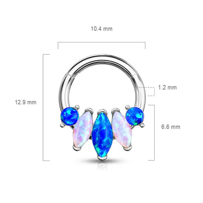 Anneau 5 Marquises Opale Cliqueur