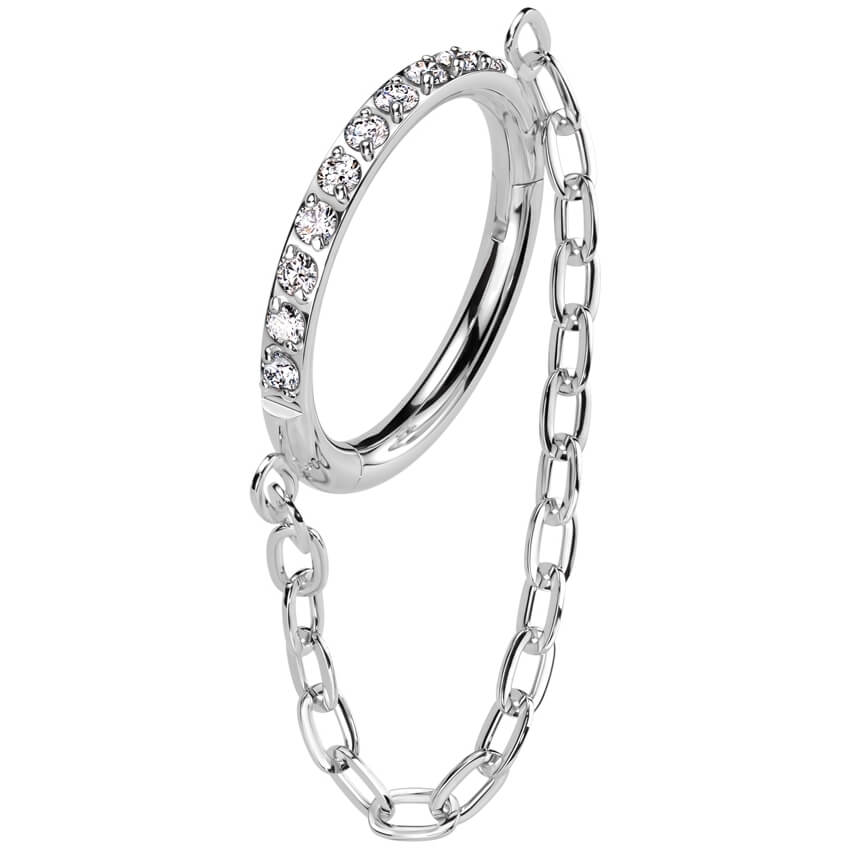 Titanium Ring chain zirconia Clicker