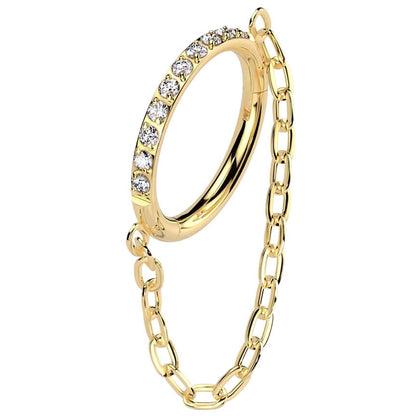 Titanium Ring chain zirconia Clicker