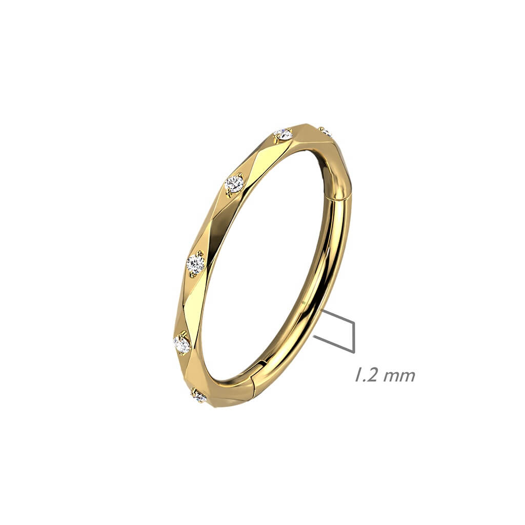 Titanio Anillo Circonita Clicker