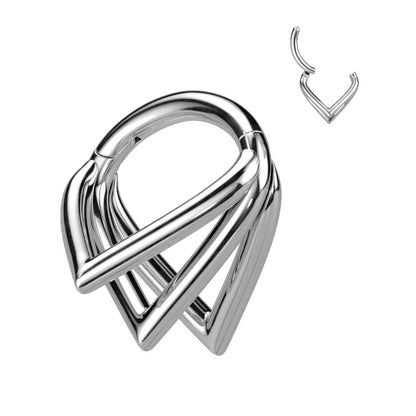 Titanio Anello Piercing Chevron Clicker