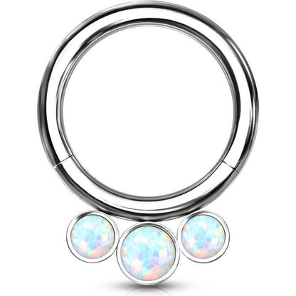 Titanium Ring Ball 3 Opal Silver Clicker