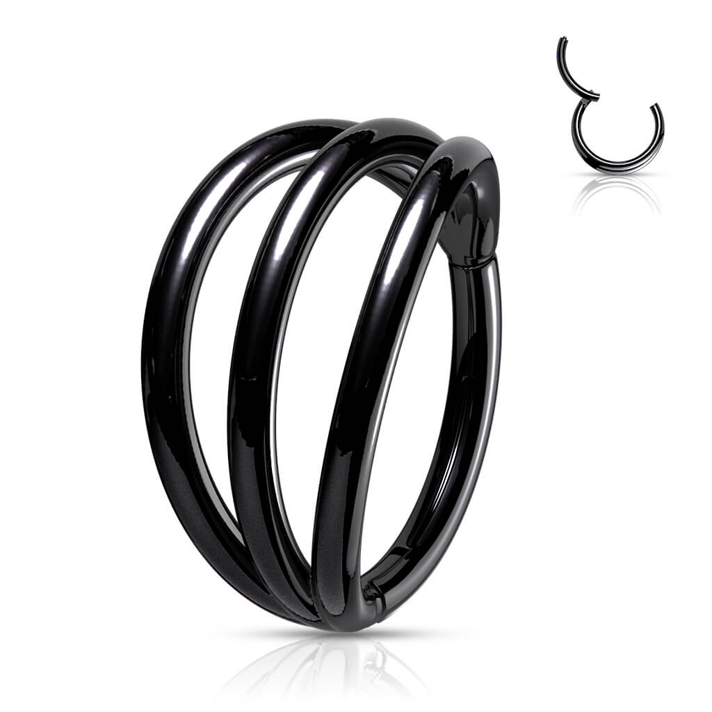 Titanium Ring Three rows Clicker