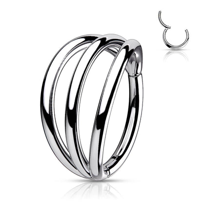 Titanium Ring Three rows Clicker