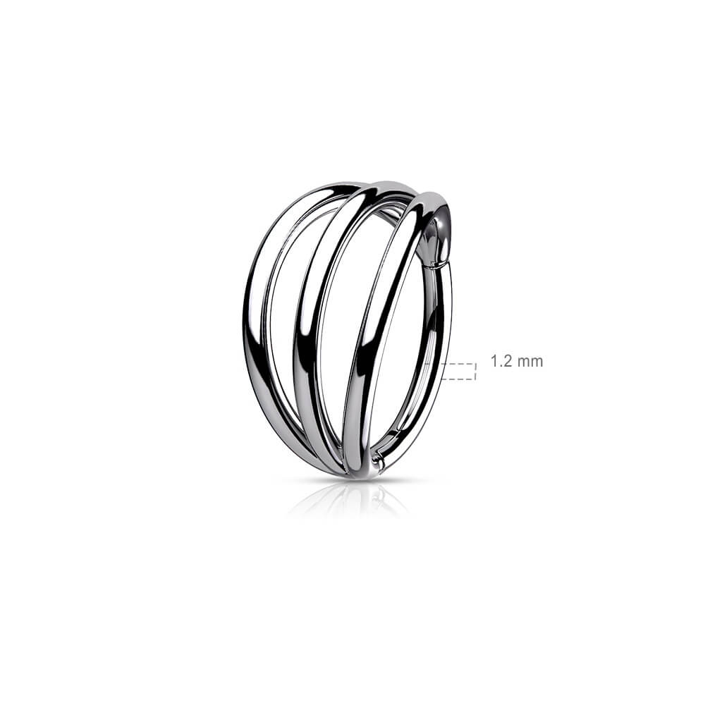 Titanium Ring Three rows Clicker