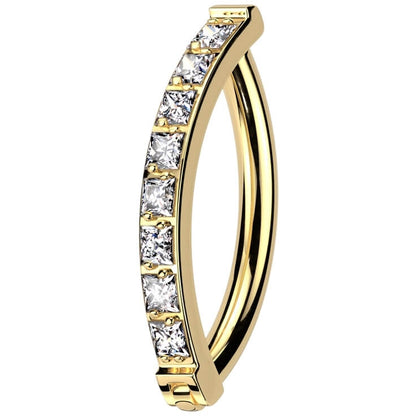 Titanium Ring zirconia pave setting Clicker