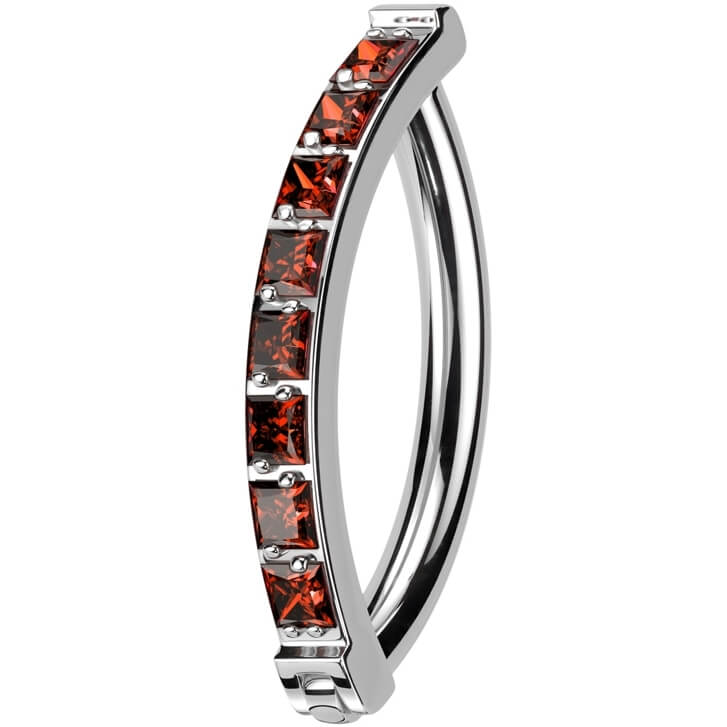 Titanium Ring zirconia pave setting Clicker