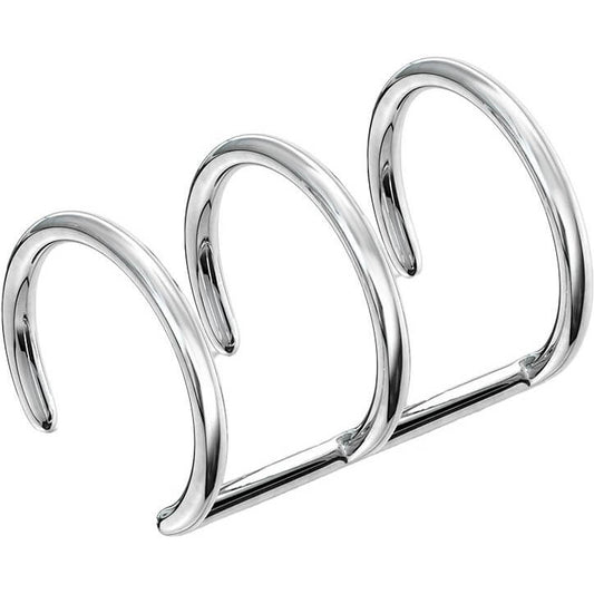 Fake Ear Piercing Triple Line Silver Bendable