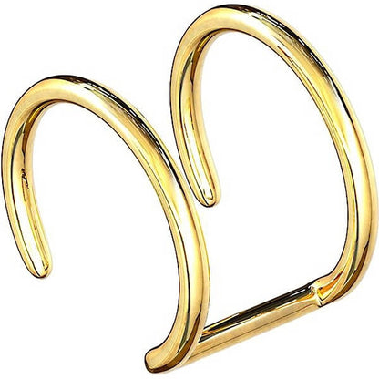 Oreja Falsa Doble anillo de oro Flexible