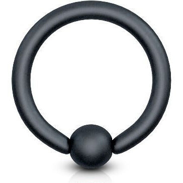 Ring Ball Black Captive Bead