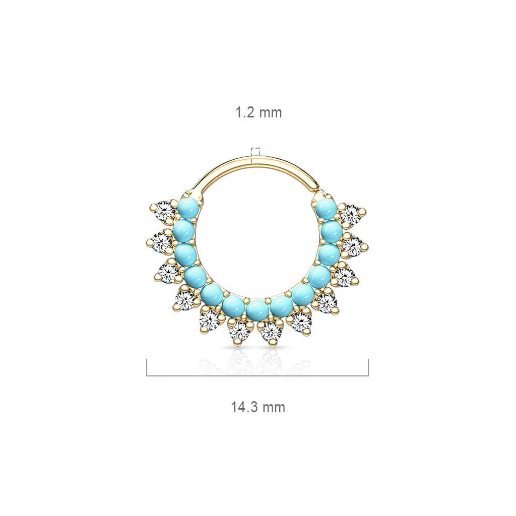 Anneau Zircone Turquoise Pliable