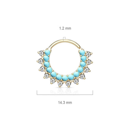 Anneau Zircone Turquoise Pliable