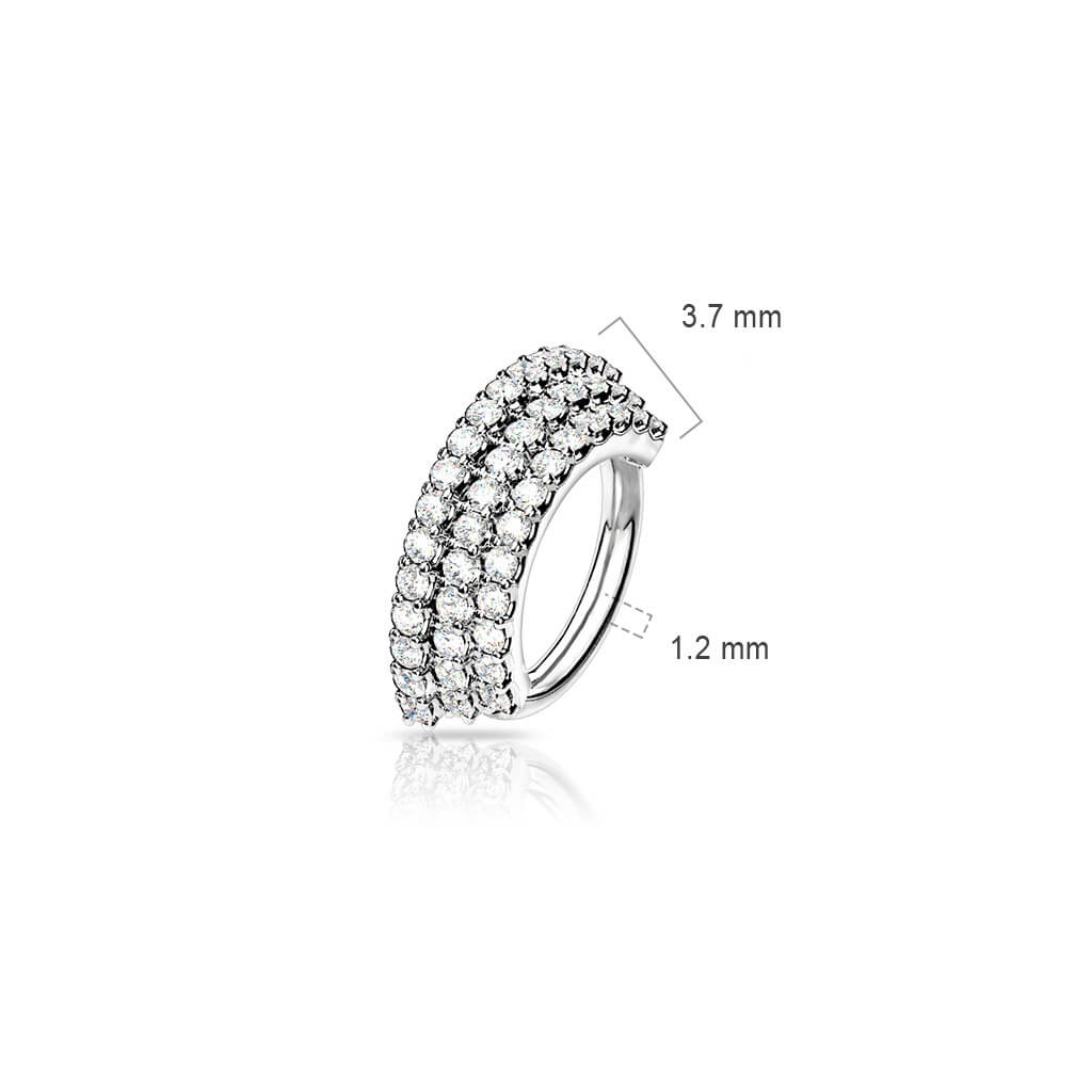 Ring Trible Line Zirconia Bendable