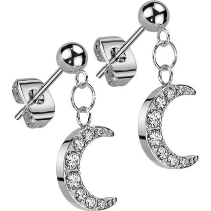 Moon Zirconia dangle