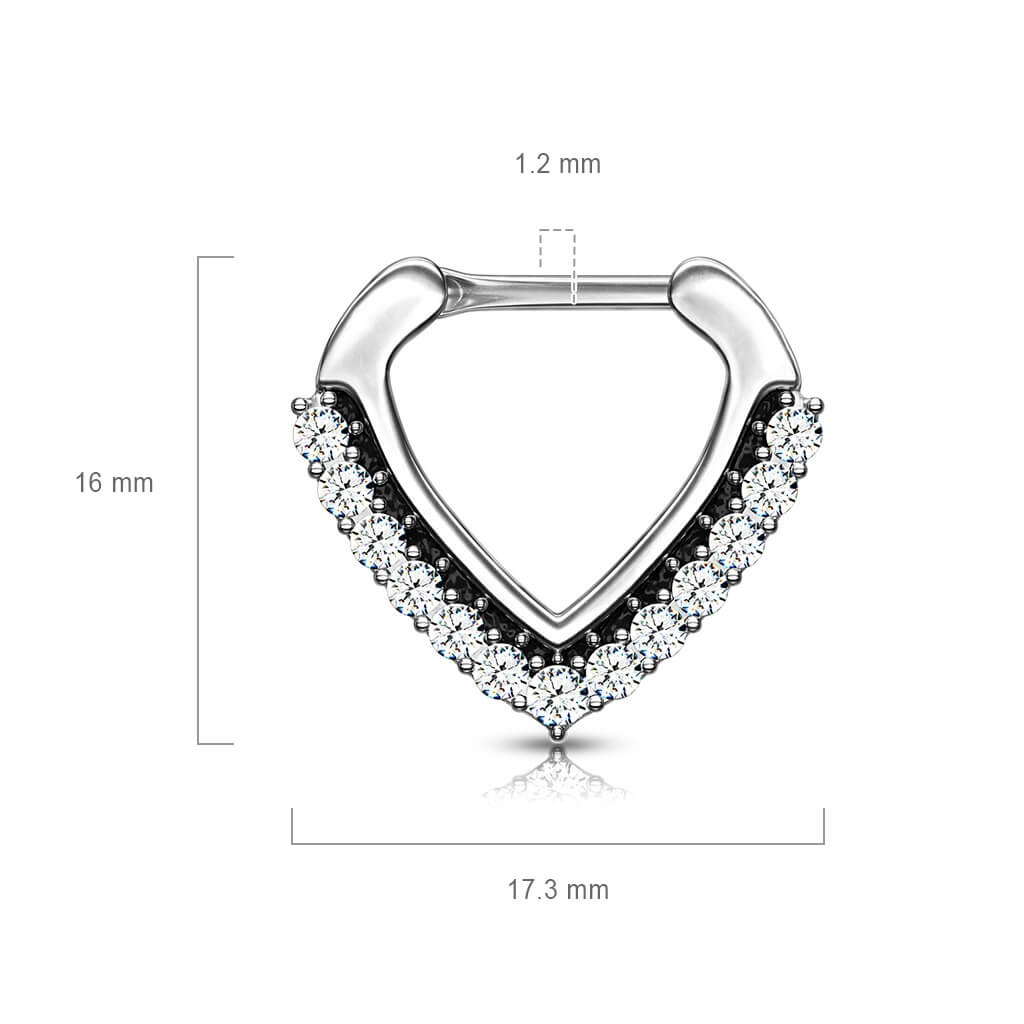 Septum Piercing Clicker Triangle Zirconia Clicker