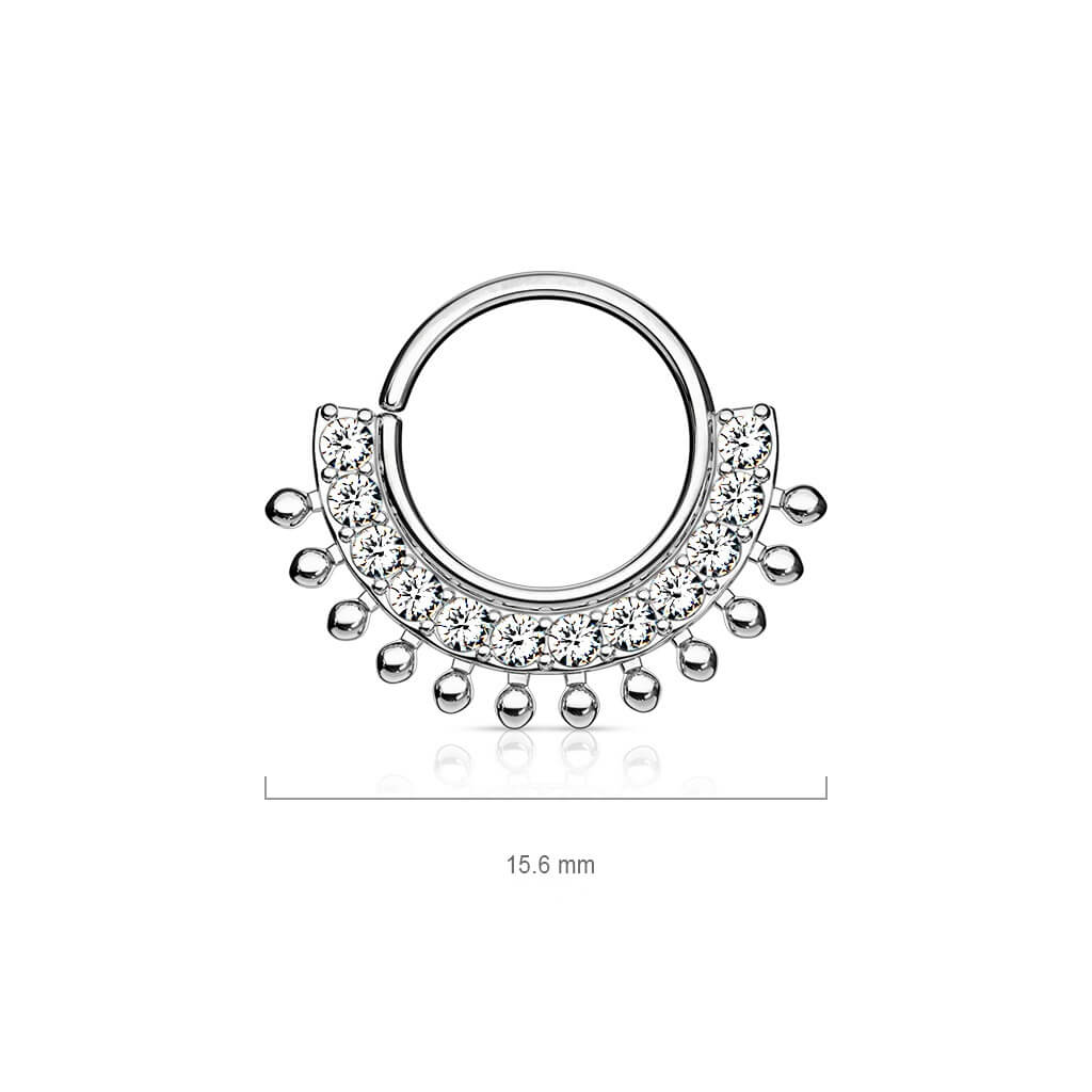 Anello Piercing Zirconi Pieghevole