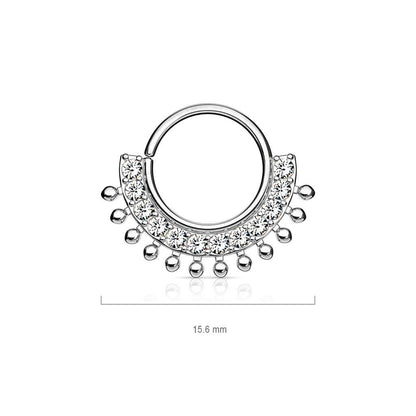 Anello Piercing Zirconi Pieghevole