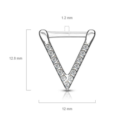 Septum Piercing Clicker Triangle Zirconia Clicker