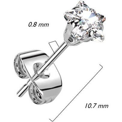 Bouton d'Oreille Zircone Serti Griffe