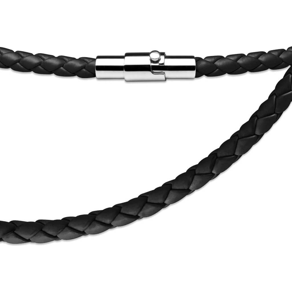 Collier Tressé Noir Aimant