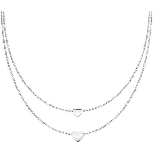 Collier Double Cœur Superposé