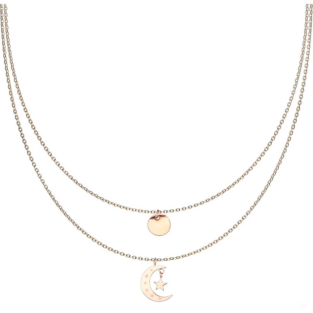 Collier Étoile Lune Rond Superposé