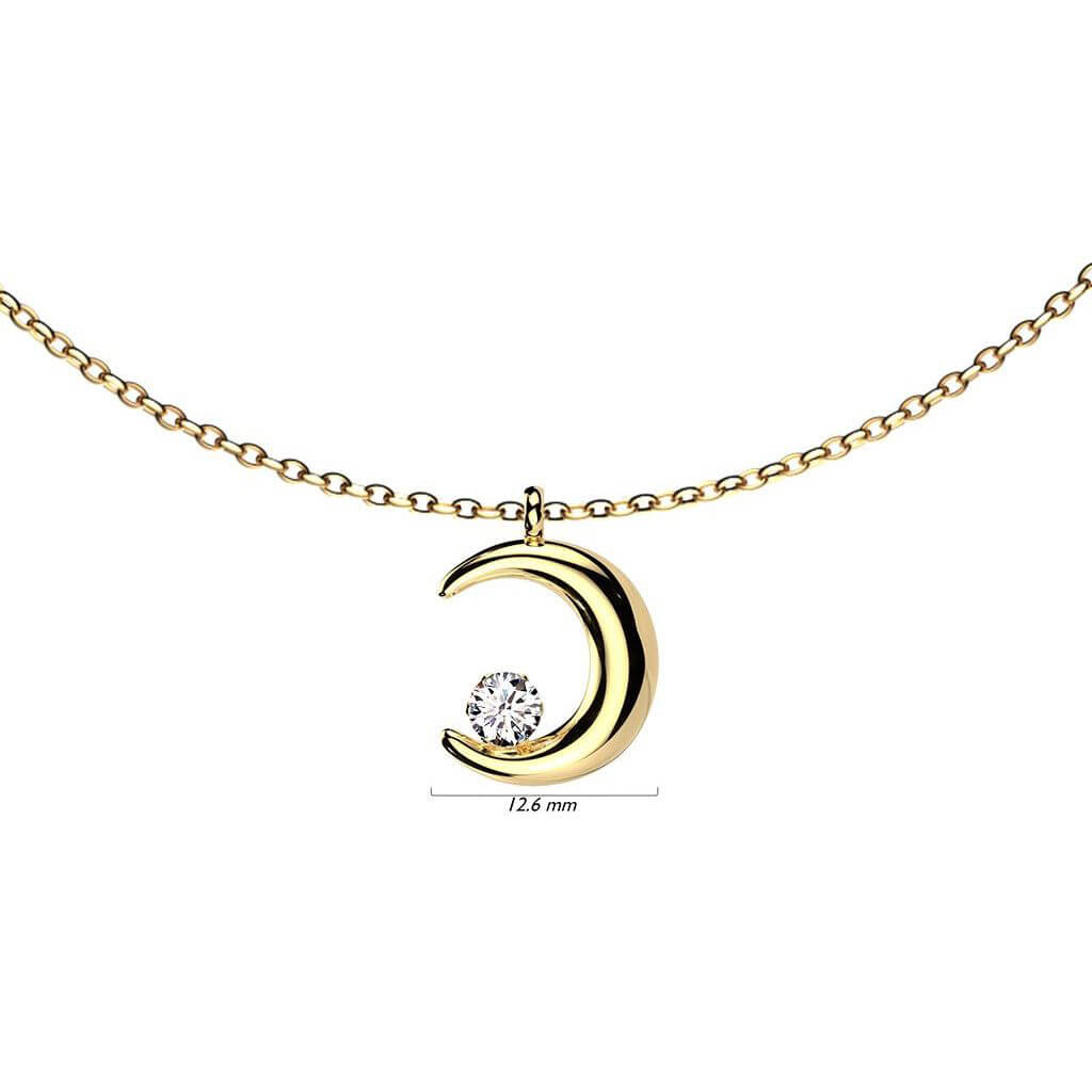 moon pendant zirconia