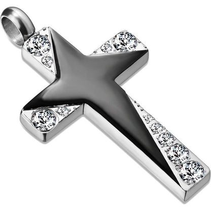 Collier Croix Zircone Argent