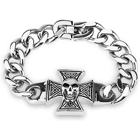 Bracelet Croix Crâne Argent