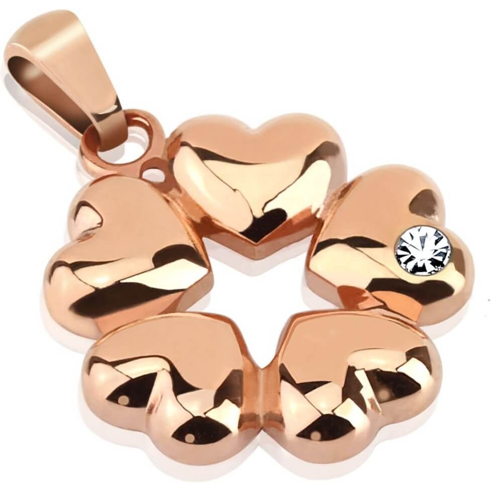 Heart Flower Zirconia Roségold