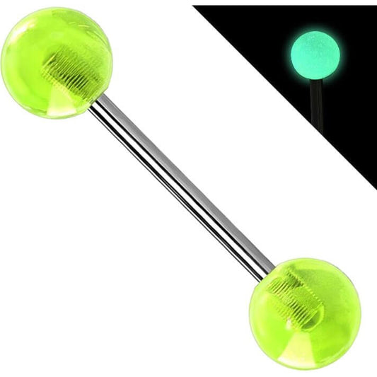 Titanium Barbell Acrylic Ball Glow in the Dark