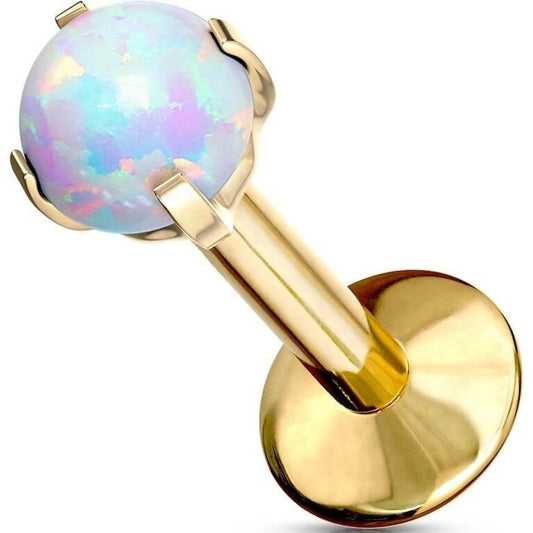 Titanium Labret Ball Opal Internally Threaded