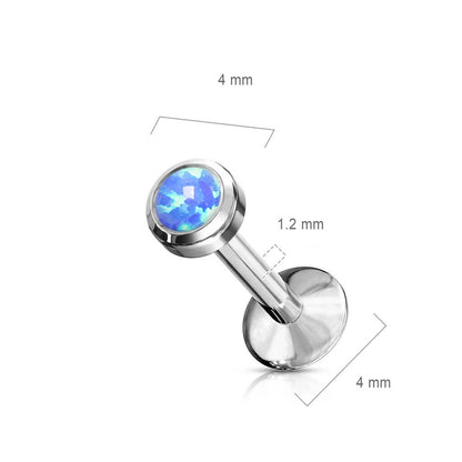 Titane Labret Opale Ronde Filetage Interne