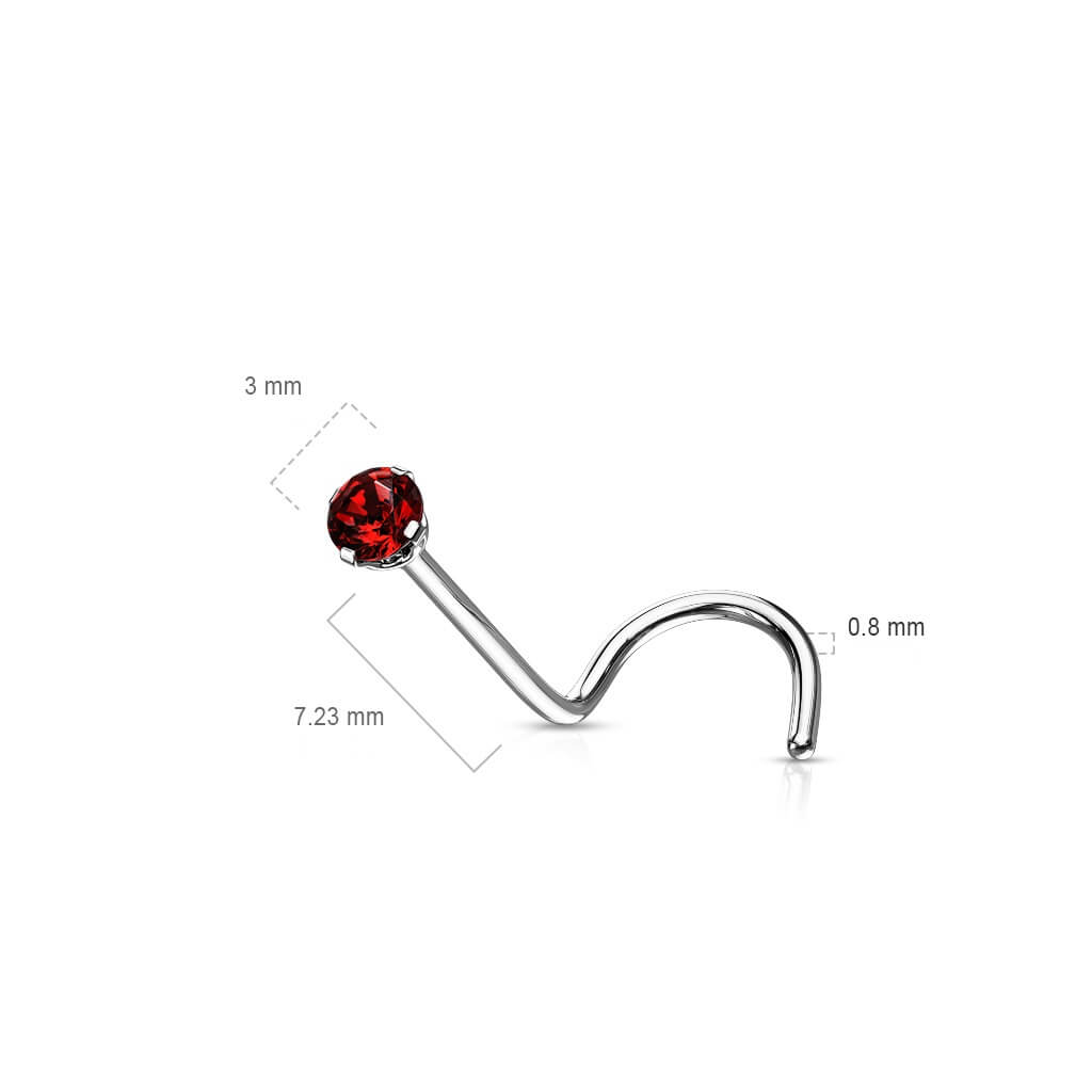 Titanio Nariz Screw Circonita Redonda