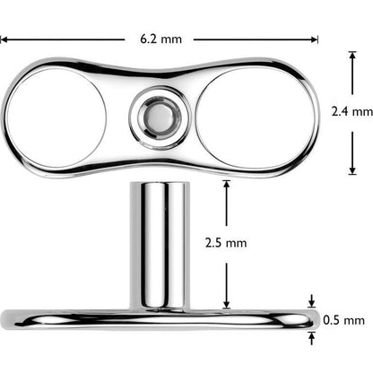 Tytan stopka 2 dziurki wysokość 2.5mm gwint wewnętrzny