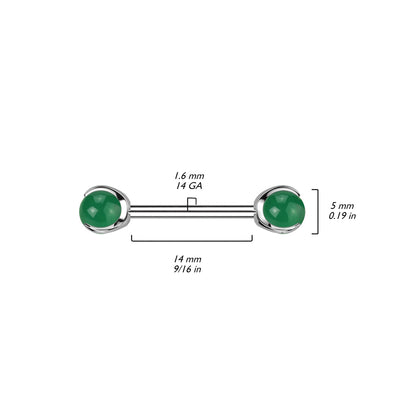 Piercing Capezzolo Sfere in pietra naturale Filettatura Interna