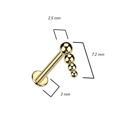 Titanio Labret Design a sfere Filettatura Interna