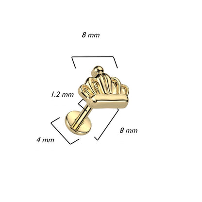 Titanium Labret Crown Internally Threaded