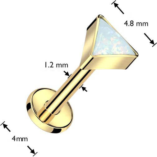 Titane Labret Triangle Opale Filetage Interne