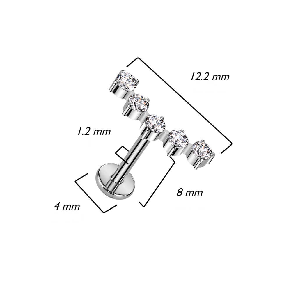 Titanio Circonita semicircular Rosca interna Labret