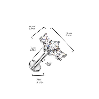 Titan Labret 3 Zirkonia Innengewinde