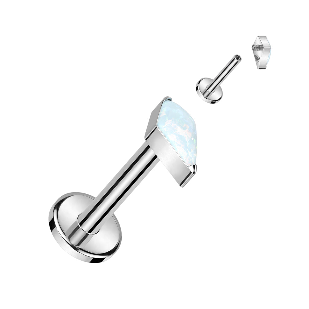 Titan Labret Diamanten Form Zirkonia Innengewinde