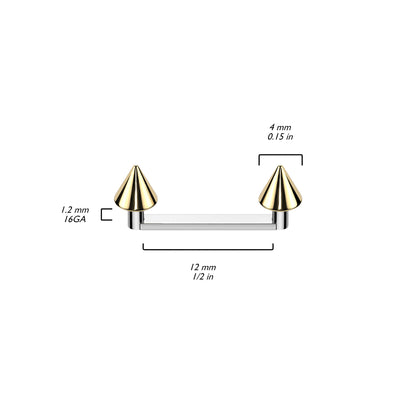 Surface Barbell Spike Flat Internally Threaded