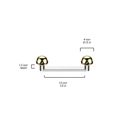 Surface Barbell Dome Flat Internally Threaded