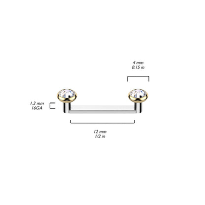 Barbell Superficie Cristales superficie plana  Rosca interna