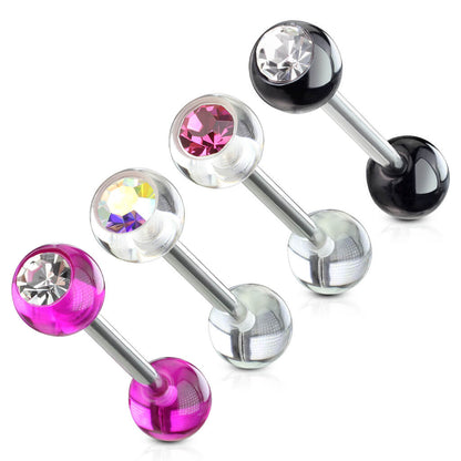 Barbell Sfera con zircone