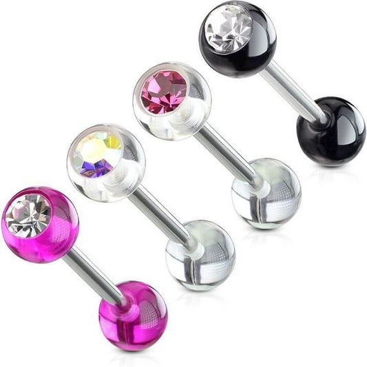 Barbell Sfera con zircone